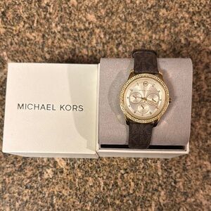 Michael Kors Gold and Dark Brown Chronograph Watch